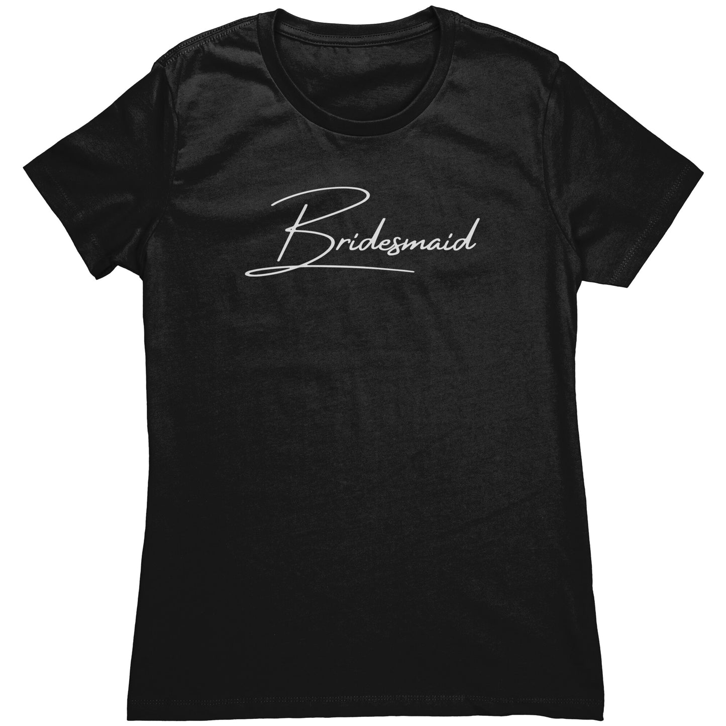 Cute Bridesmaid Wedding Party Women's Shirt (White)(Script)
