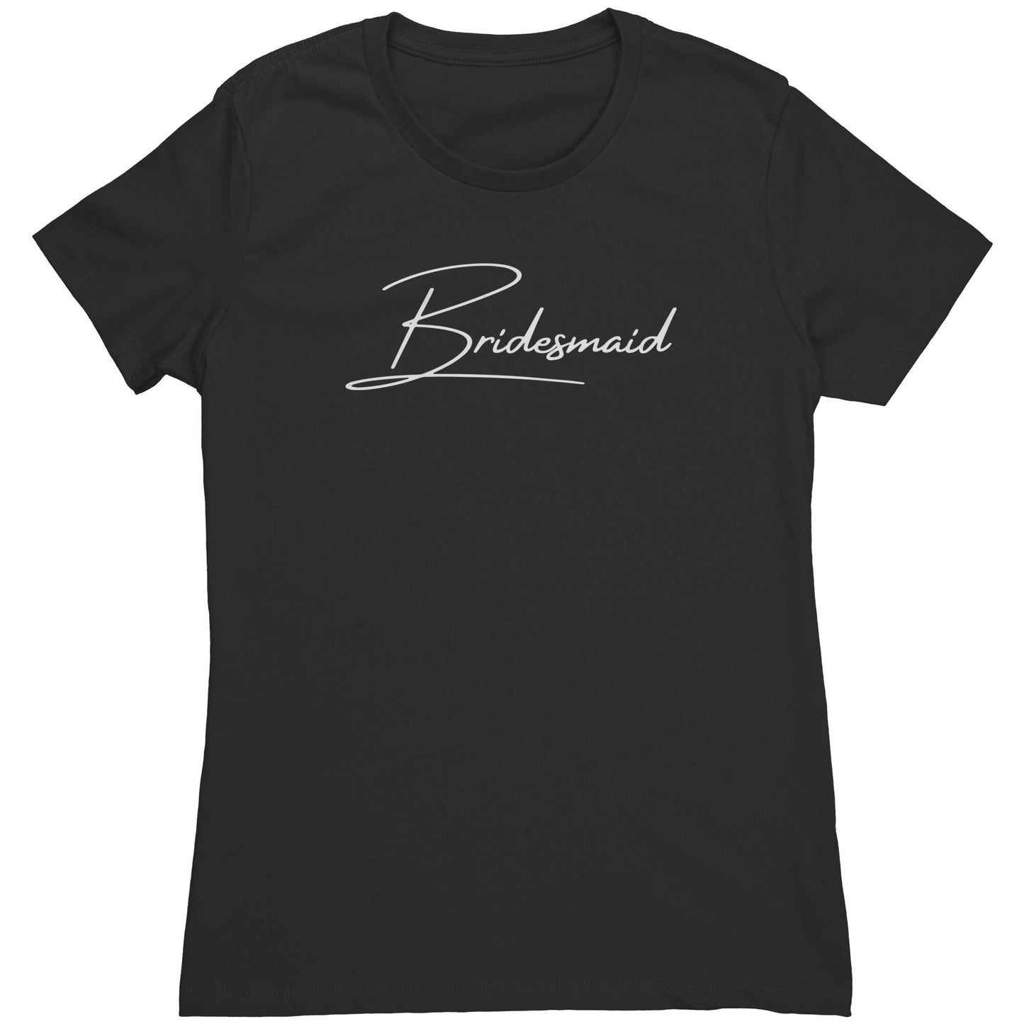 Cute Bridesmaid Wedding Party Women's Shirt (White)(Script)