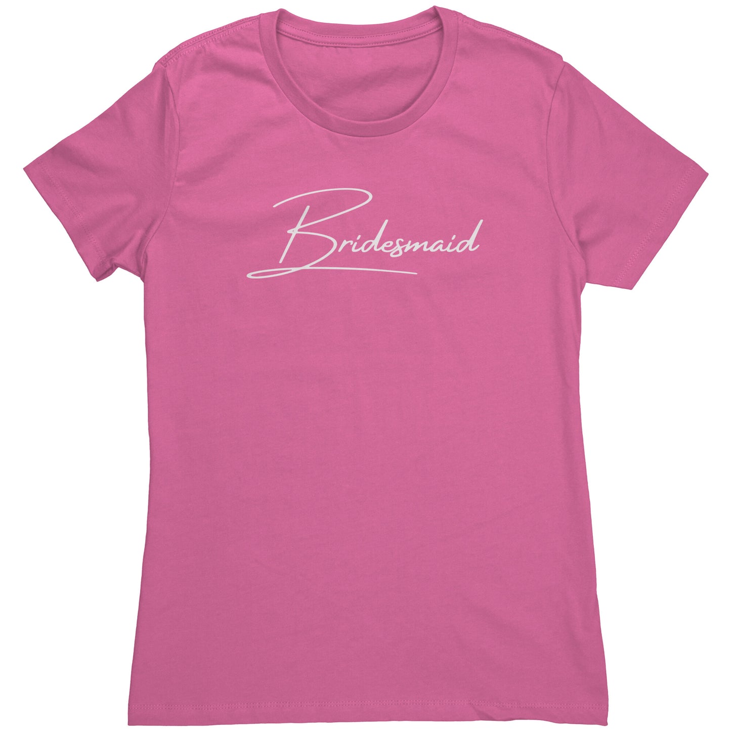 Cute Bridesmaid Wedding Party Women's Shirt (White)(Script)