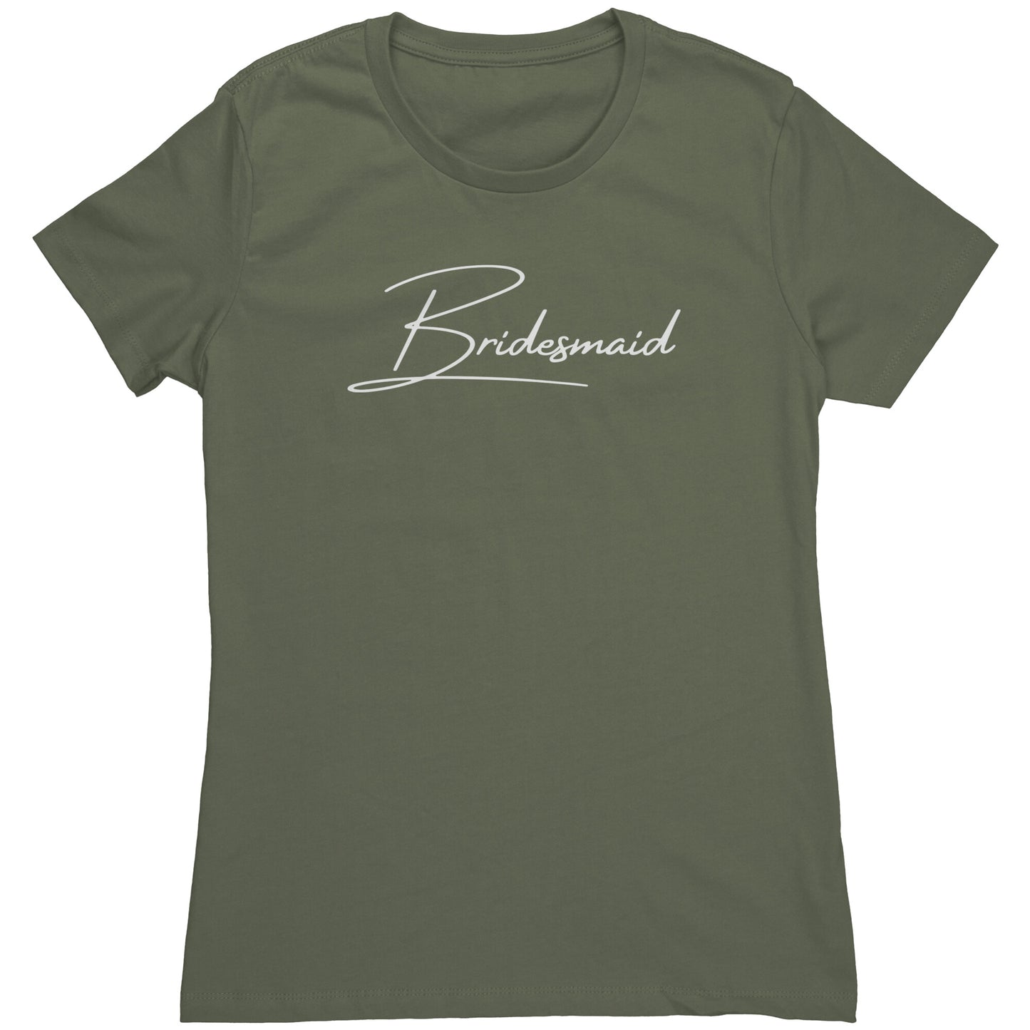 Cute Bridesmaid Wedding Party Women's Shirt (White)(Script)