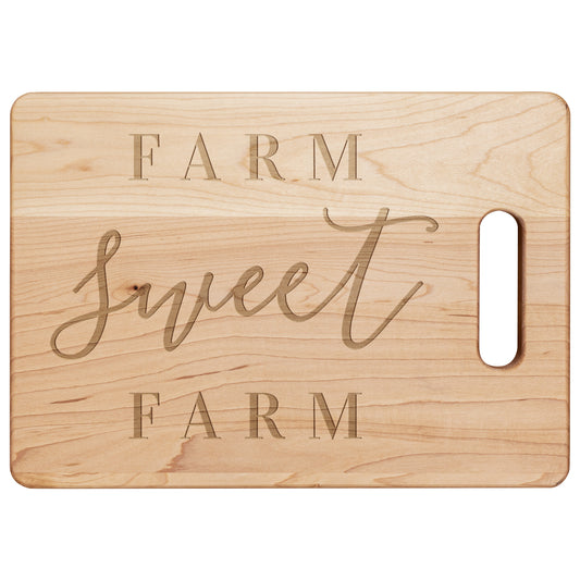 Cute Farmhouse Farm Sweet Farm Maple Cutting Board