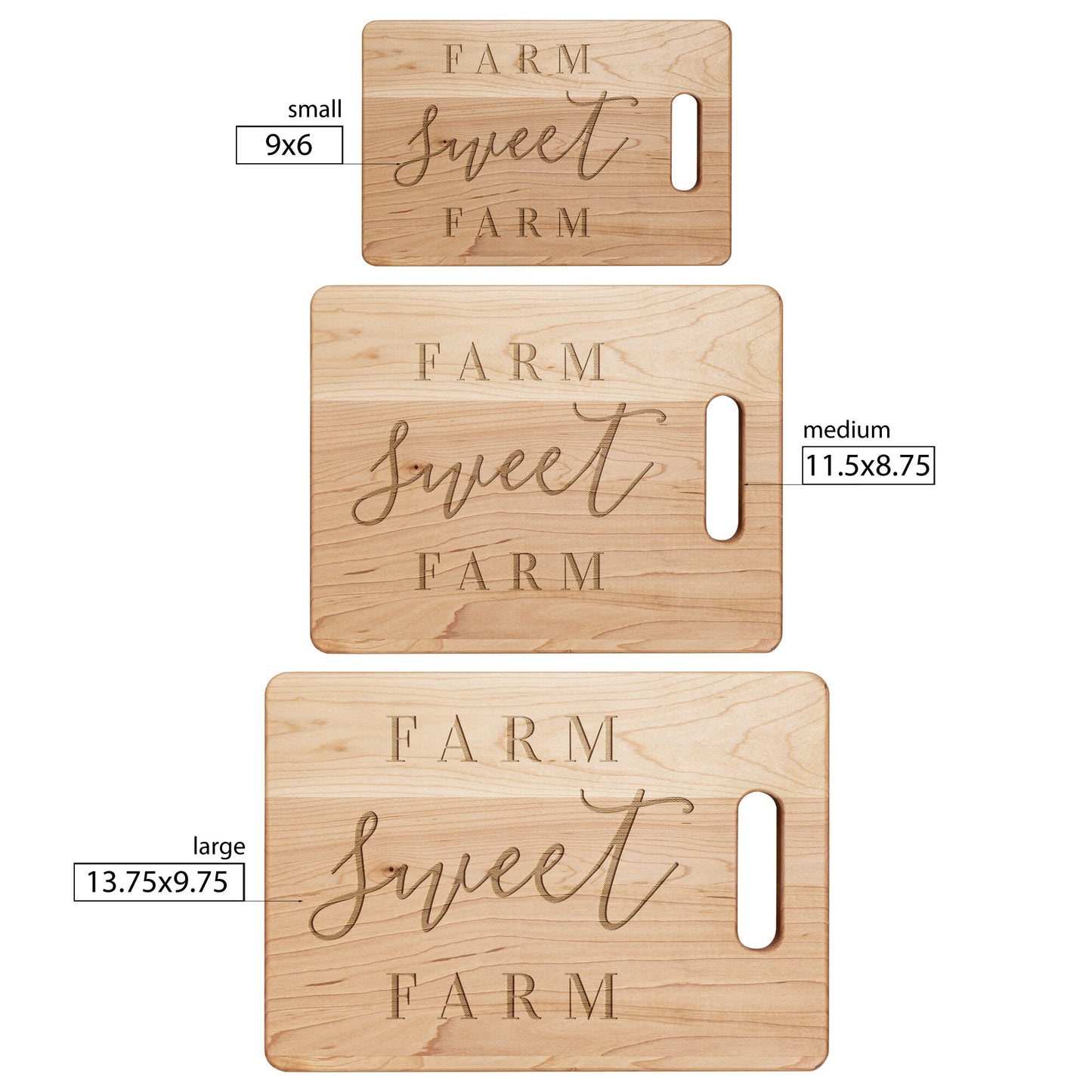 Cute Farmhouse Farm Sweet Farm Maple Cutting Board