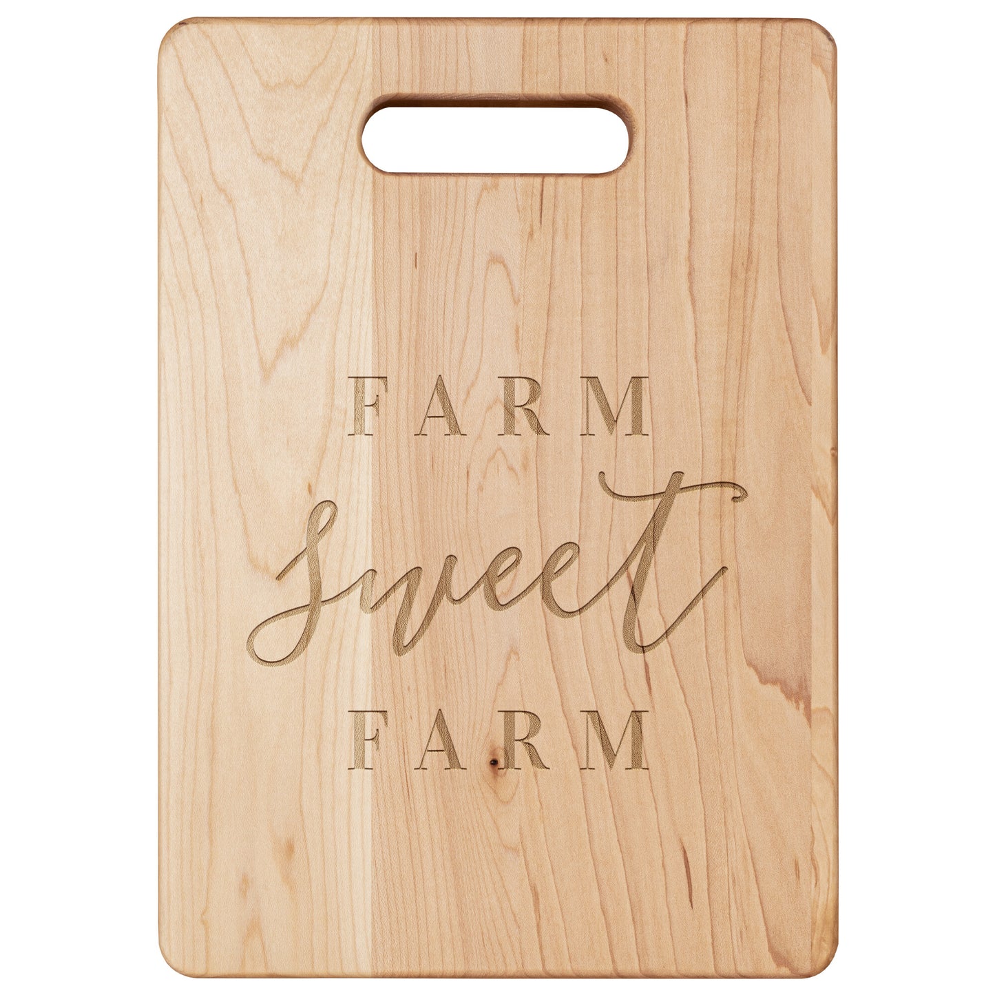 Cute Farmhouse Farm Sweet Farm Maple Cutting Board (Vertical)