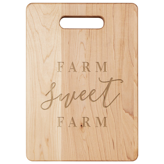 Cute Farmhouse Farm Sweet Farm Maple Cutting Board (Vertical)