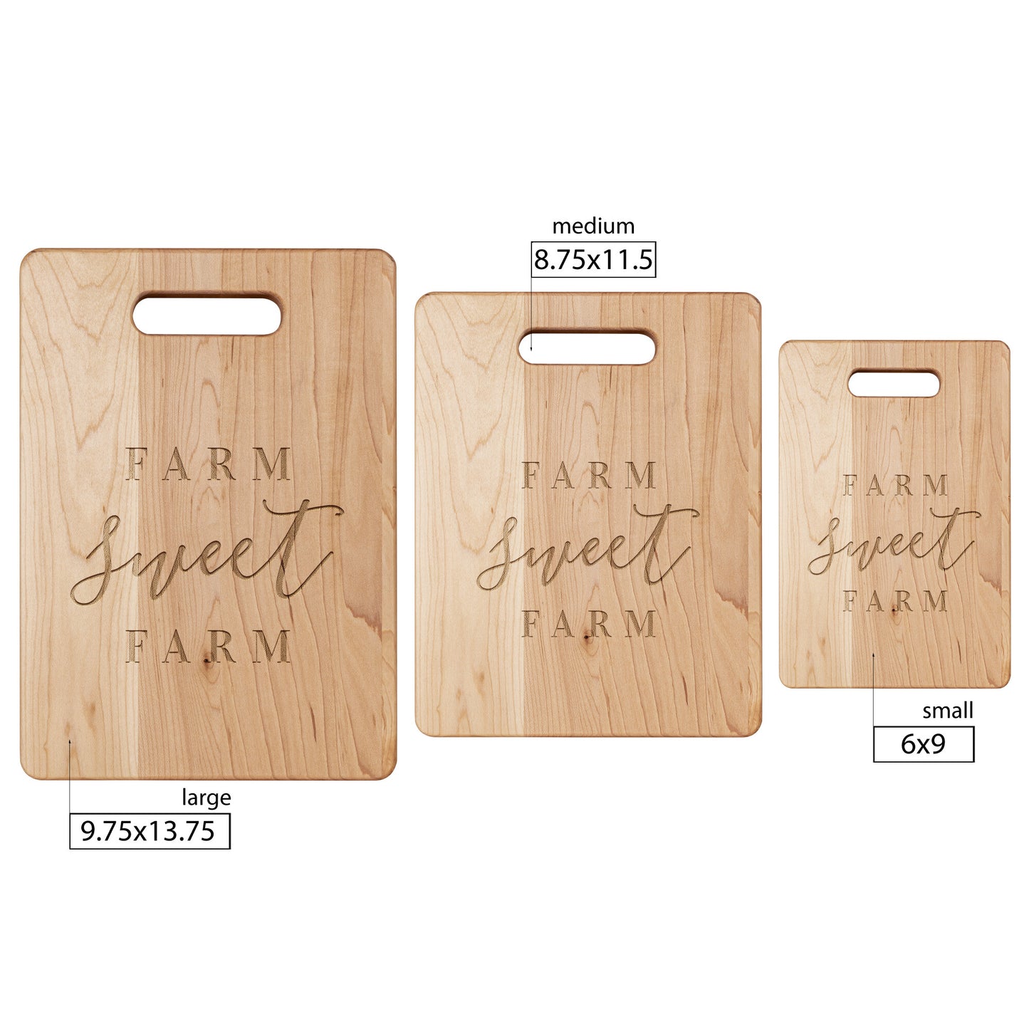 Cute Farmhouse Farm Sweet Farm Maple Cutting Board (Vertical)