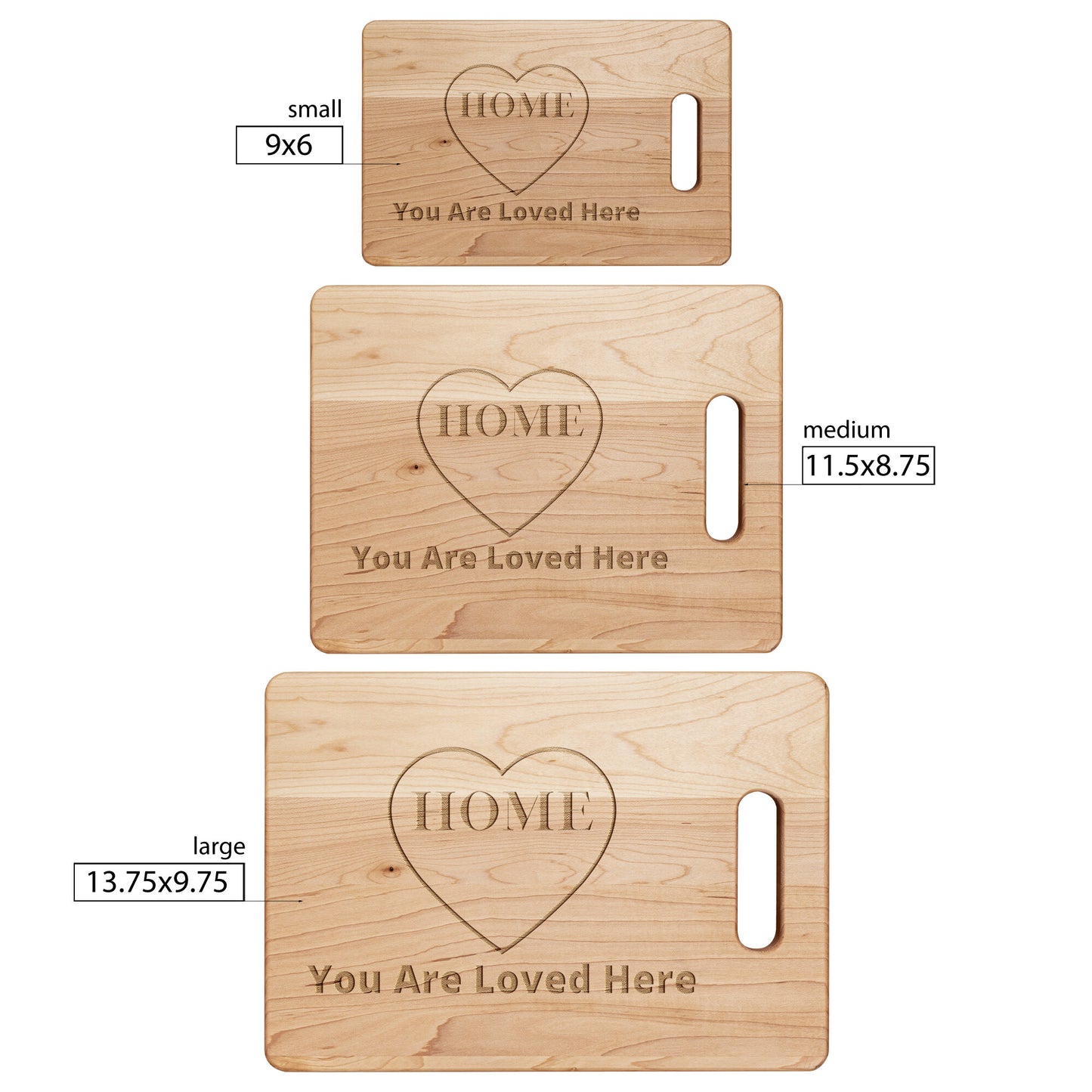 Cute Farmhouse Home You Are Loved Here - Maple Cutting Board