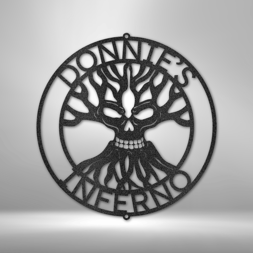 Skull Family Tree Monogram - Steel Sign