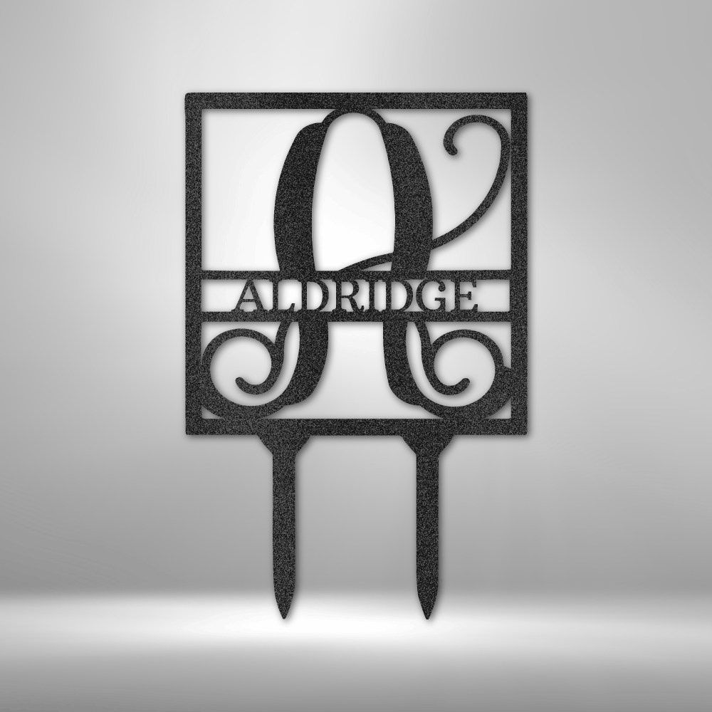 Square Stake Monogram - Steel Sign