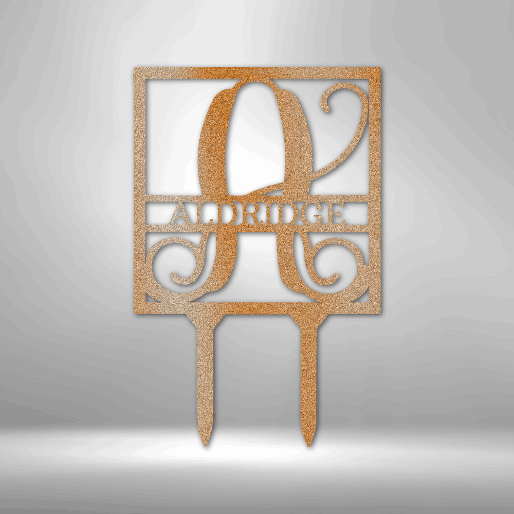 Square Stake Monogram - Steel Sign