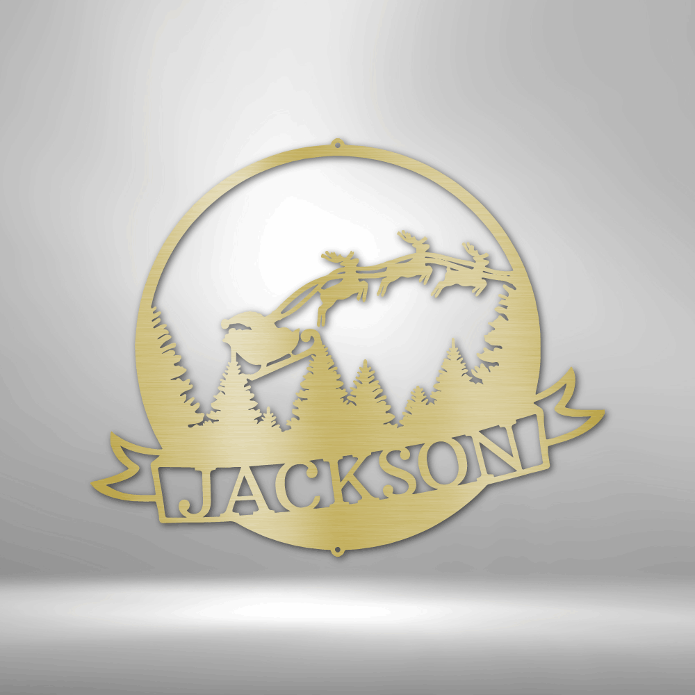Santa\'s Journey Monogram - Steel Sign