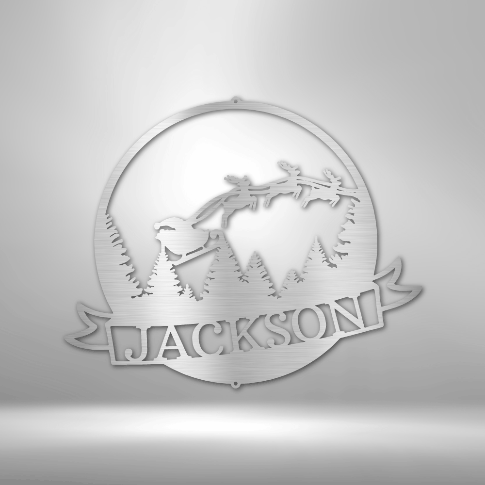 Santa\'s Journey Monogram - Steel Sign