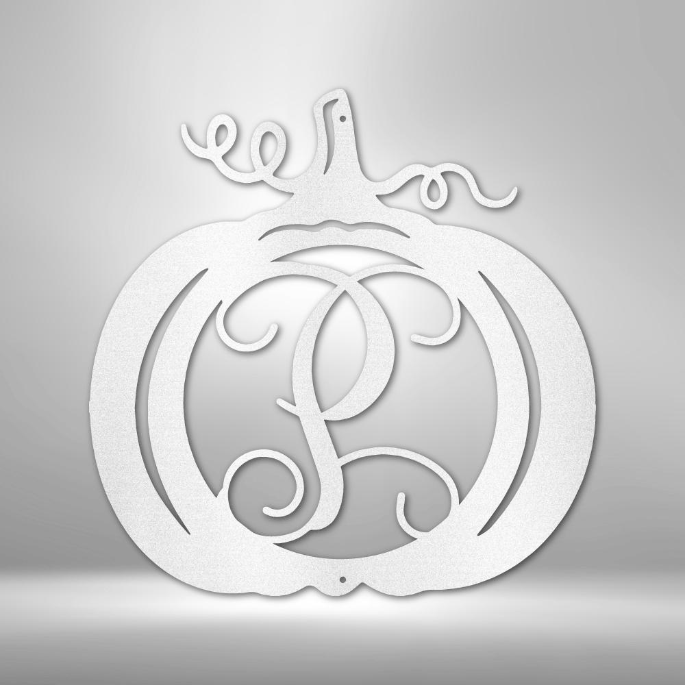 Pumpkin Initial Monogram - Steel Sign