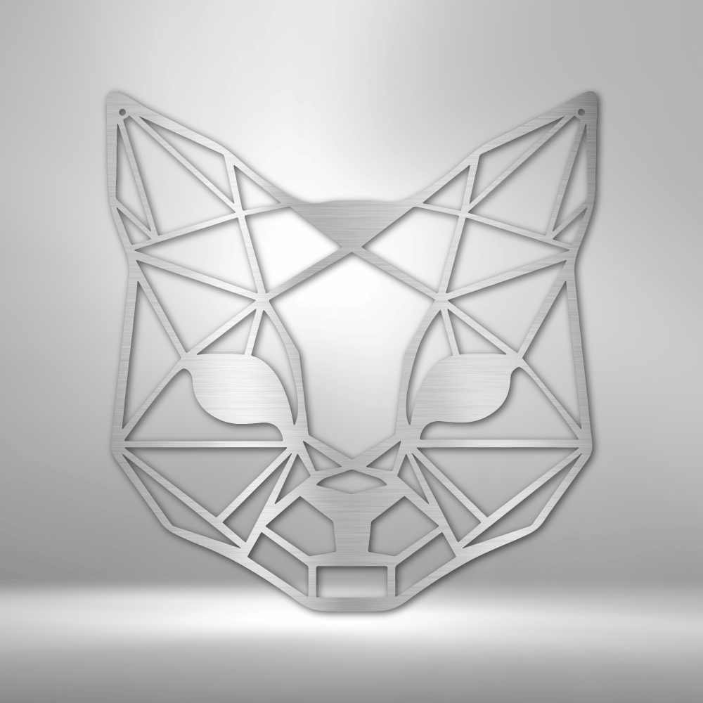 Geometric Cat - Steel Sign