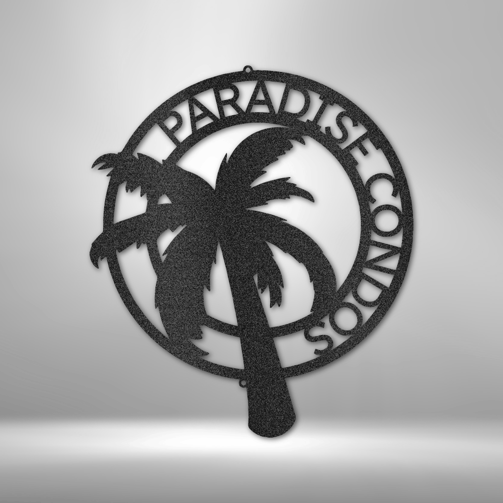 Palm Tree Monogram - Steel Sign