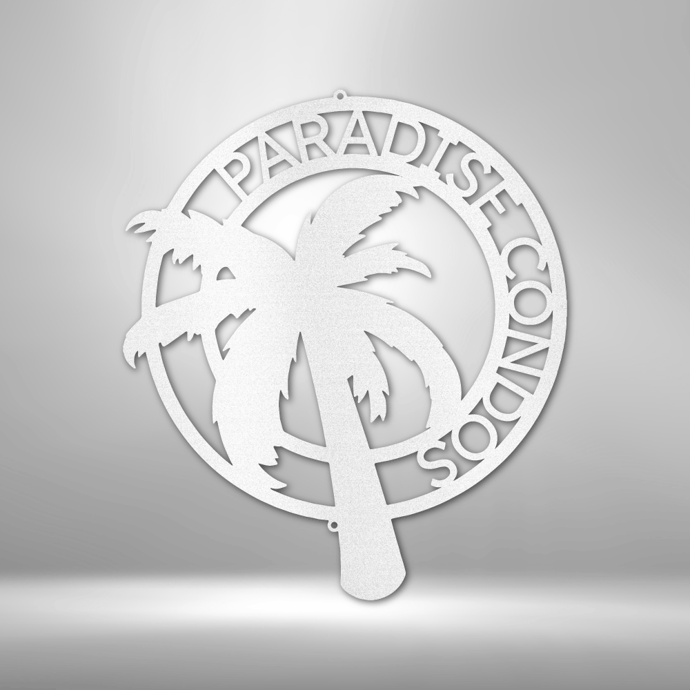 Palm Tree Monogram - Steel Sign