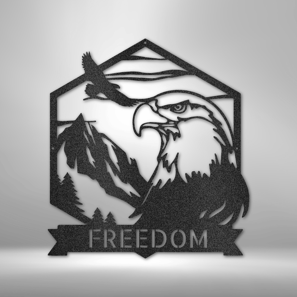 Bald Eagle Monogram - Steel Sign