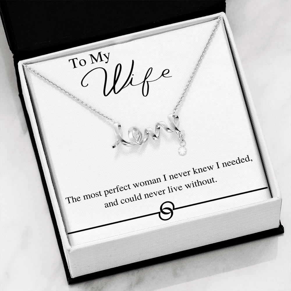 Script Love Necklace