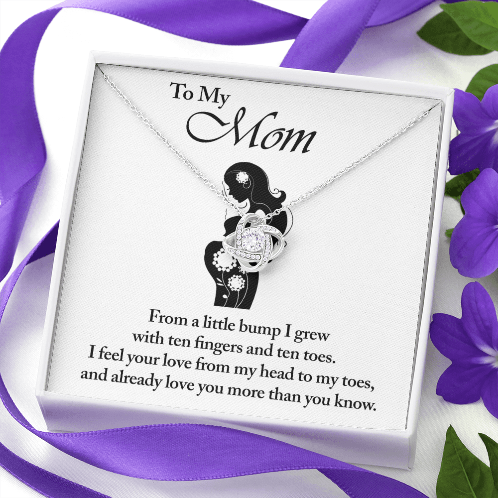 Mommy's Little Bump Love Knot Necklace