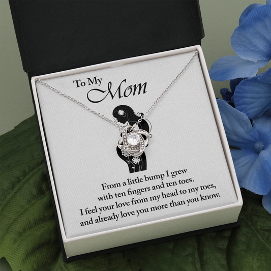 Mommy's Little Bump Love Knot Necklace