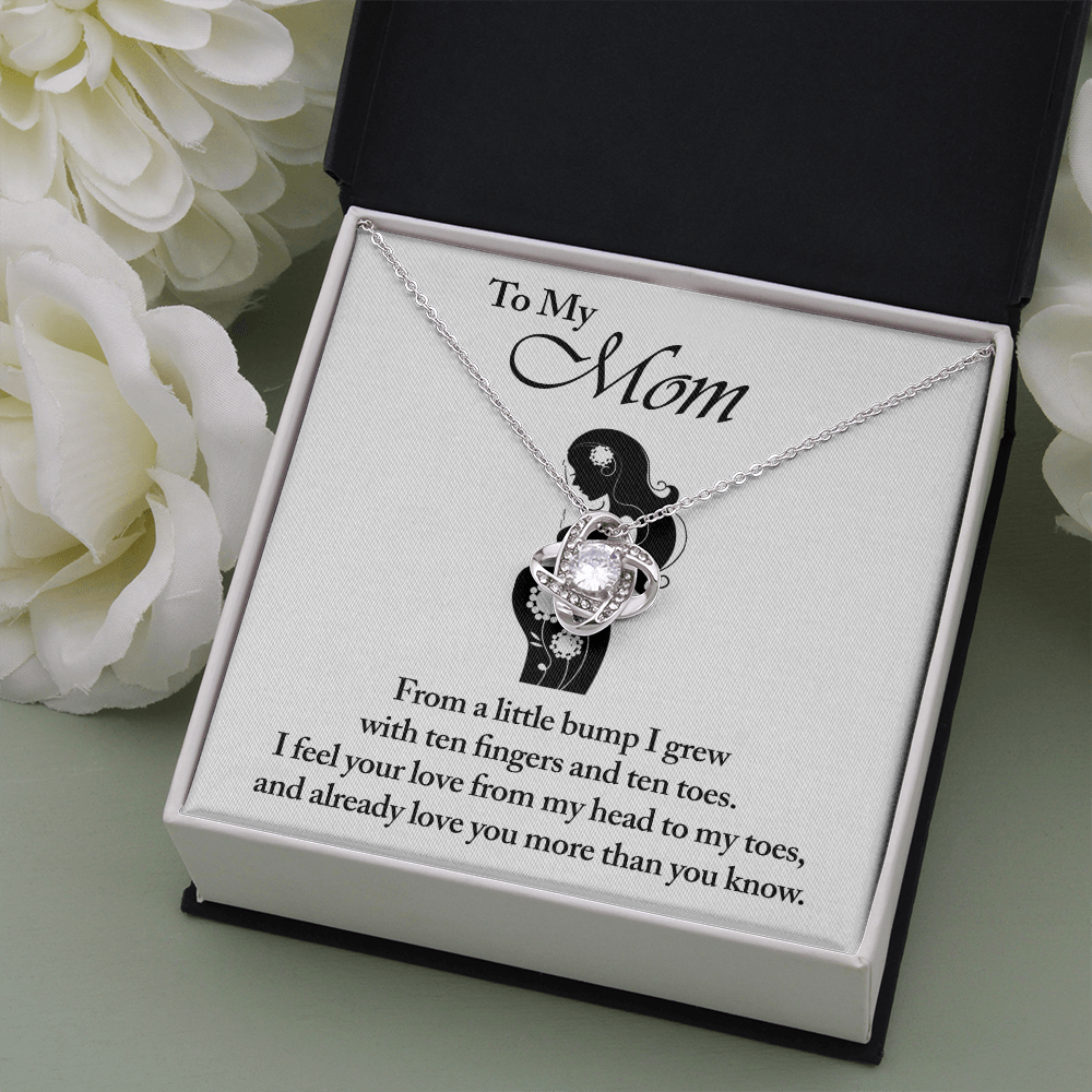 Mommy's Little Bump Love Knot Necklace