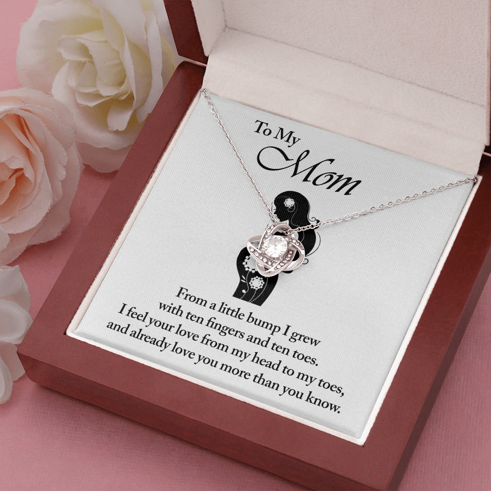 Mommy's Little Bump Love Knot Necklace