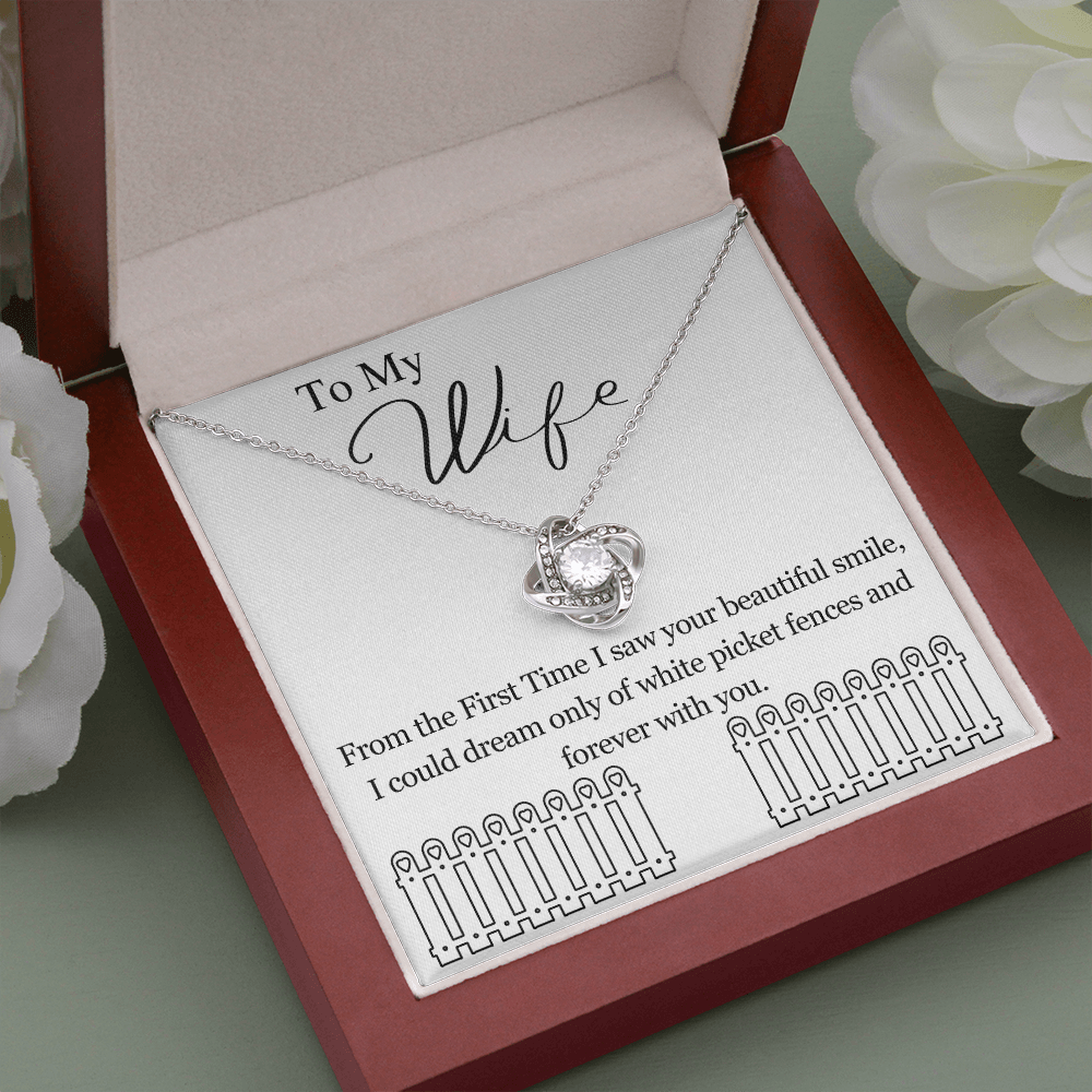 Dreaming of White Picket Fences Love Knot Necklace